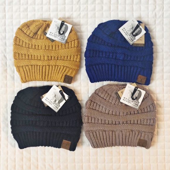 Royal Blue Messy Bun CC Beanie - Picture 2 of 4